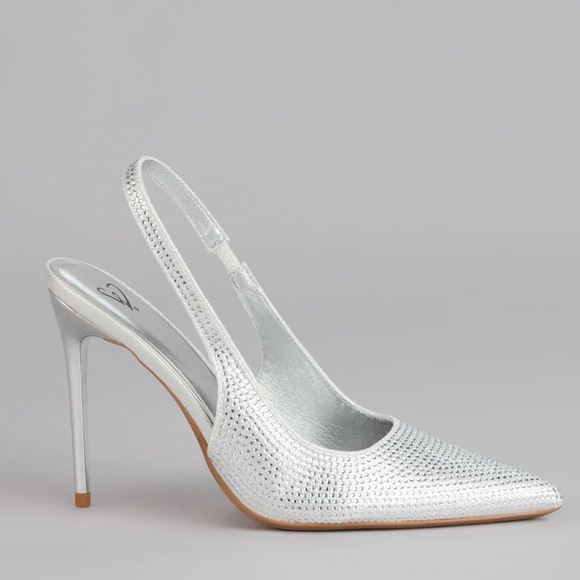 New! Windsor Glam Line Rhinestone Slingback Pumps size 6 - Picture 2 of 3